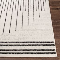 Livabliss Pisa-Geometric Black Grey Ivory Modern Living Dining Bedroom Rug in Off-White - Size: 130 cm x 190 cm - thumbnail 5