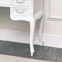 Melody Maison Antique White Dressing Table Desk With Triple Mirror - Pays Blanc Range - thumbnail 4