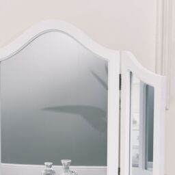 Melody Maison Antique White Dressing Table Desk With Triple Mirror - Pays Blanc Range - thumbnail 6