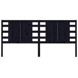 Berkfield Home Headboard Black 206x4x100 cm Solid Wood Pine - Size: 206 x 4 x 100 cm - thumbnail 3