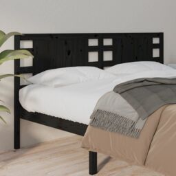 Berkfield Home Headboard Black 206x4x100 cm Solid Wood Pine - Size: 206 x 4 x 100 cm - thumbnail 1