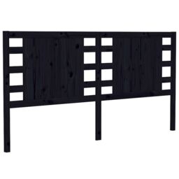 Berkfield Home Headboard Black 206x4x100 cm Solid Wood Pine - Size: 206 x 4 x 100 cm - thumbnail 2