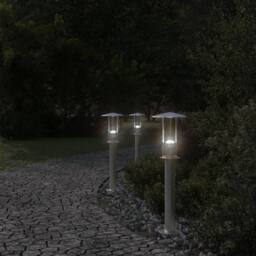 Berkfield Home Outdoor Floor Lamps 3pcs Silver 60 cm Stainless Steel - thumbnail 3