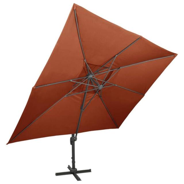 Berkfield Home Cantilever Garden Parasol with Double Top Terracotta 400x300 cm - image 1