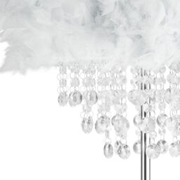 Happy Homewares Modern Chandelier Feather Floor Lamp with Waterfall Acrylic Droplets in White - thumbnail 3