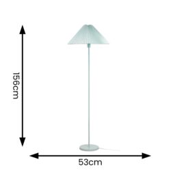 ValueLights Akira Pleated Shade Slim Floor Lamp with LED Bulb in Bright Blue - thumbnail 6