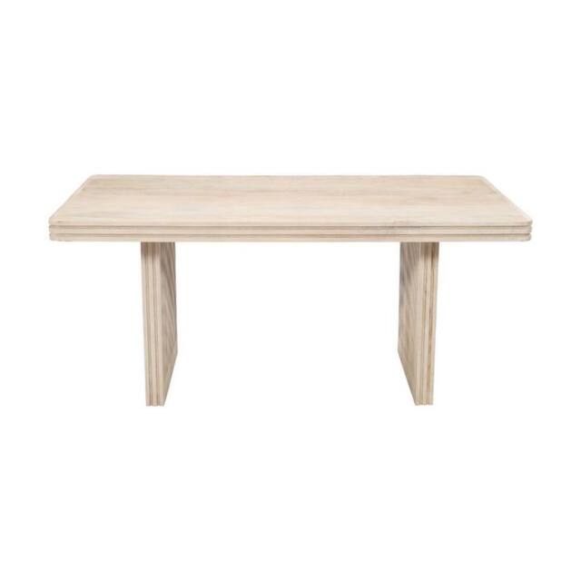 Indian Hub Hudson Carved 6 Seater Dining Table - Mango Wood - L90 x W165 x H78 cm in Beige - image 1