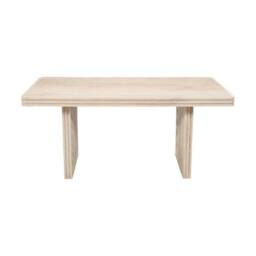 Indian Hub Hudson Carved 6 Seater Dining Table - Mango Wood - L90 x W165 x H78 cm in Beige - thumbnail 1