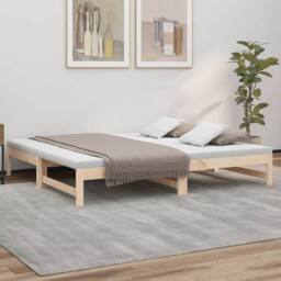 Berkfield Home Pull-out Day Bed 2x(75x190) cm Solid Wood Pine in Brown