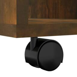 Berkfield Home Rolling Cabinet Smoked Oak 60x35x75 cm Engineered Wood in Brown - Size: 60 x 35 x 75 cm - thumbnail 9