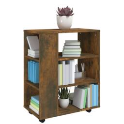 Berkfield Home Rolling Cabinet Smoked Oak 60x35x75 cm Engineered Wood in Brown - Size: 60 x 35 x 75 cm - thumbnail 5