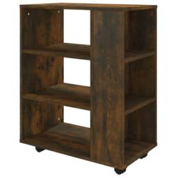 Berkfield Home Rolling Cabinet Smoked Oak 60x35x75 cm Engineered Wood in Brown - Size: 60 x 35 x 75 cm - thumbnail 7