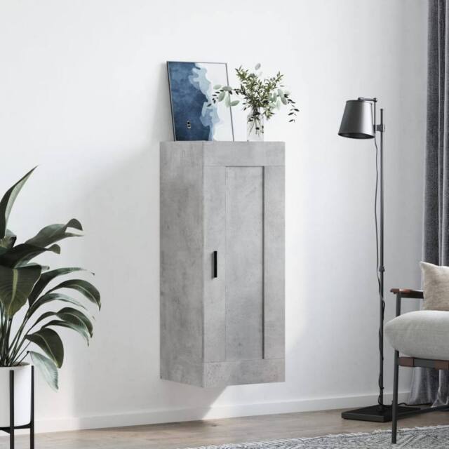 Berkfield Home Wall Mounted Cabinet Concrete Grey 34.5x34x90 cm Engineered Wood - image 1