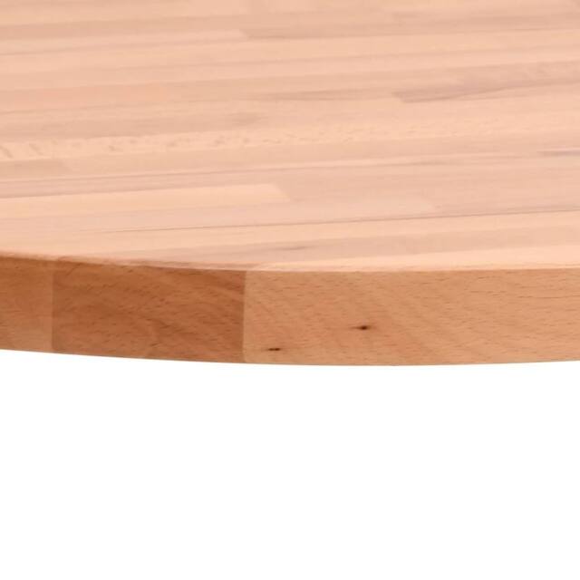 Berkfield Home Table Top Ø60x4 cm Round Solid Wood Beech in Brown - Size: 60x4 cm - image 1