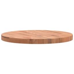 Berkfield Home Table Top Ã˜60x4 cm Round Solid Wood Beech in Brown - Size: 60x4 cm - thumbnail 6