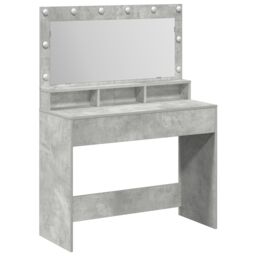 Berkfield Home Dressing Table with LED Lights - Concrete Grey, 100x41x135 cm in Grey - Size: 100 x 41 x 135 cm - thumbnail 2
