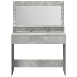 Berkfield Home Dressing Table with LED Lights - Concrete Grey, 100x41x135 cm in Grey - Size: 100 x 41 x 135 cm - thumbnail 4