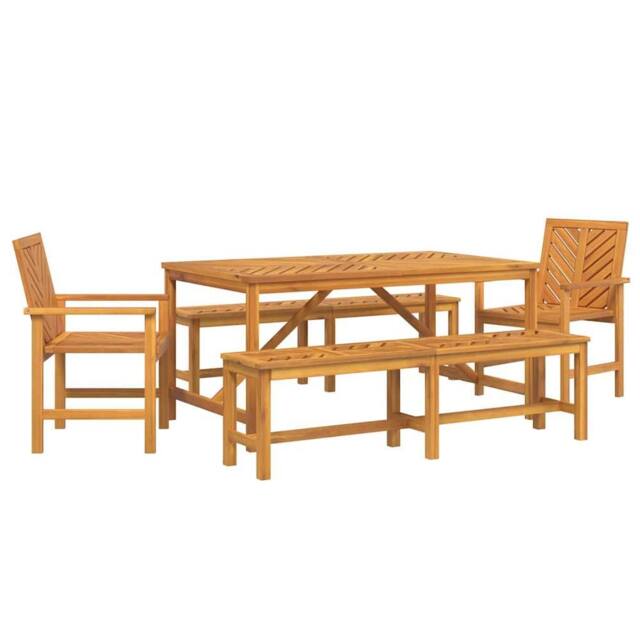 Berkfield Home 5 Piece Garden Dining Set Solid Wood Acacia in Brown - image 1