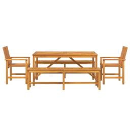 Berkfield Home 5 Piece Garden Dining Set Solid Wood Acacia in Brown - thumbnail 8