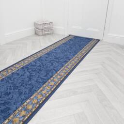 runrug Hallway Runner Rug - Non-Slip, Hardwearing, 5.4mm - 'Cheops' in Blue - Size: 80 cm x 330 cm - thumbnail 6