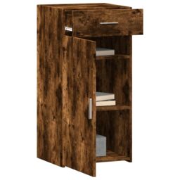 Berkfield Home Sideboard Smoked Oak 45x42.5x93 cm Engineered Wood in Brown - thumbnail 3