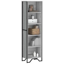 Berkfield Home Bookcase Grey Sonoma 50x31x169 cm Engineered Wood - Size: 50 x 31 x 169 cm - thumbnail 1