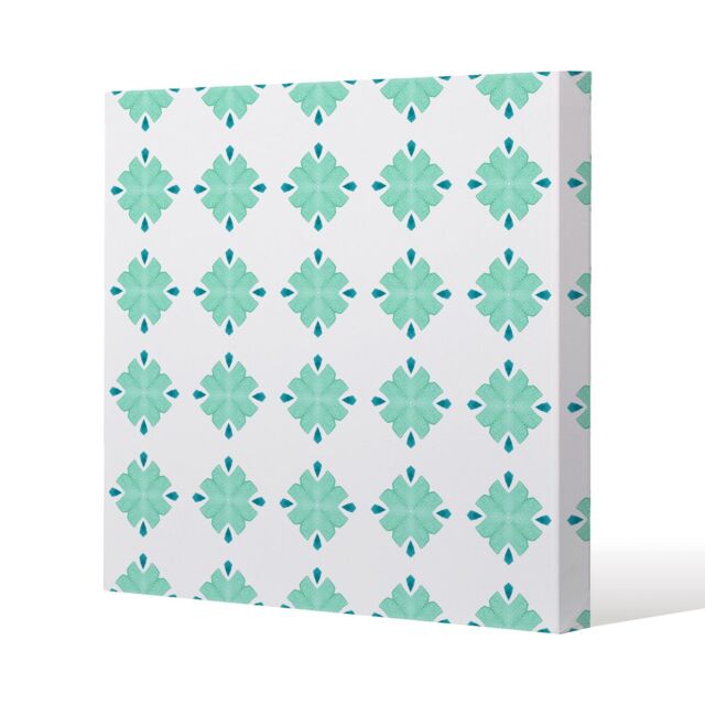 Benjamin Tate Design Green uncommon boho chic summer design (Canvas Print) / 127 x 127 x 4cm in Natural - Size: 127 x 127 x 4 cm - image 1