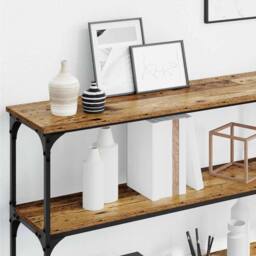 Berkfield Home Spacious Console Table Old Wood 200x29x75 cm Engineered Wood in Brown - Size: 200 x 29 x 75 cm - thumbnail 4