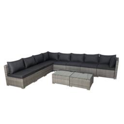 Home Detail Cancun Modular 8 Seater Rattan Garden Lounge Set in Mid Grey - thumbnail 6