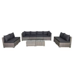 Home Detail Cancun Modular 8 Seater Rattan Garden Lounge Set in Mid Grey - thumbnail 4