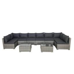 Home Detail Cancun Modular 8 Seater Rattan Garden Lounge Set in Mid Grey - thumbnail 5