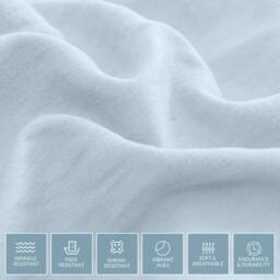Grace Prewashed Microfibre Duvet Cover Set Soft Lightweight Zipper Closure in Light Blue - Size: Single - thumbnail 7