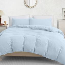 Grace Prewashed Microfibre Duvet Cover Set Soft Lightweight Zipper Closure in Light Blue - Size: Single - thumbnail 4