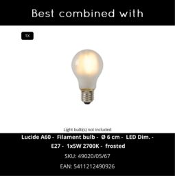 Lucide 'ARUBA' Dimmable Stylish Adjustable Height Outdoor Pendant Light 1xE27 in Brown - thumbnail 4