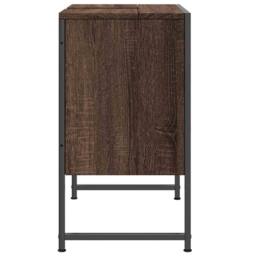 Berkfield Home Bathroom Sink Cabinet Brown Oak 60x33x60 cm Engineered Wood - Size: 60 x 33 x 60 cm - thumbnail 7