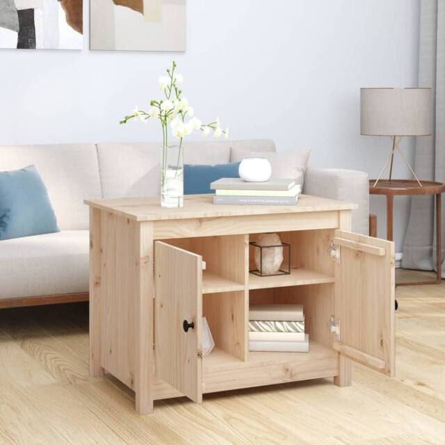 Berkfield Home Beautiful Coffee Table 71x49x55 cm Solid Wood Pine in Natural - Size: 71 x 49 x 55 cm - image 1