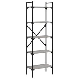 Berkfield Home Bookcase 5-Tier Grey Sonoma 56x31.5x174 cm Engineered Wood - thumbnail 2
