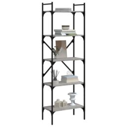 Berkfield Home Bookcase 5-Tier Grey Sonoma 56x31.5x174 cm Engineered Wood - thumbnail 3