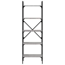 Berkfield Home Bookcase 5-Tier Grey Sonoma 56x31.5x174 cm Engineered Wood - thumbnail 4