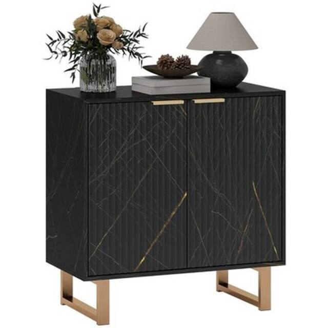 NESTLUNE Sideboard, Buffet Cabinet with 2 Doors & Adjustable Shelves in Black - Size: 100 cm x 15 cm - image 1