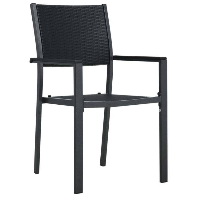 Berkfield Home Garden Chairs 2 pcs Black Plastic Rattan Look - image 1