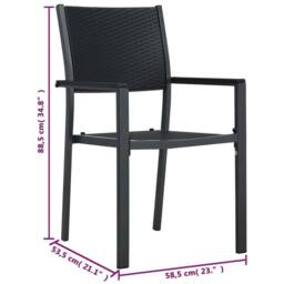 Berkfield Home Garden Chairs 2 pcs Black Plastic Rattan Look - thumbnail 9