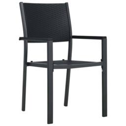 Berkfield Home Garden Chairs 2 pcs Black Plastic Rattan Look - thumbnail 1