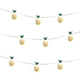 Gardenwize 2m Solar Pineapple LED String Lights 10 Warm White Hanging Lanterns in Yellow - thumbnail 1