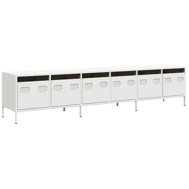 Berkfield Home TV Cabinet White 202x39x43.5 cm Cold-rolled Steel - image 1