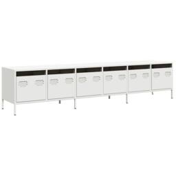 Berkfield Home TV Cabinet White 202x39x43.5 cm Cold-rolled Steel