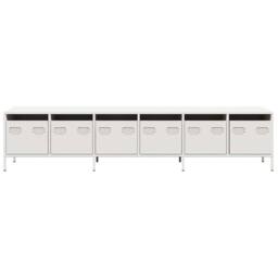 Berkfield Home TV Cabinet White 202x39x43.5 cm Cold-rolled Steel - thumbnail 5