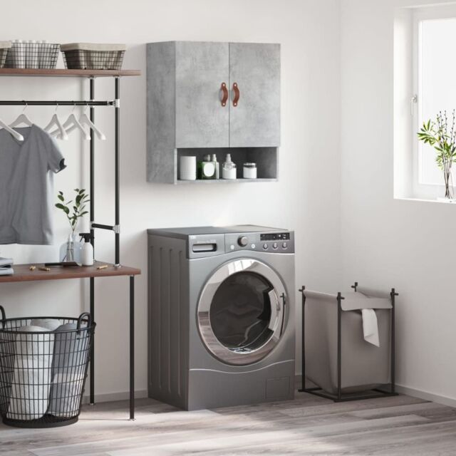 Berkfield Home Wall Cabinet Concrete Grey 60x31x70 cm Engineered Wood - Size: 60 x 31 x 70 cm - image 1