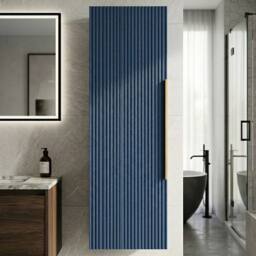 Balterley Front Wall Hung Single Door Tall Storage Unit, Brushed Brass, 400mm in Blue - thumbnail 8
