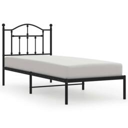 Berkfield Home Metal Bed Frame with Headboard Black 90x200 cm - thumbnail 1